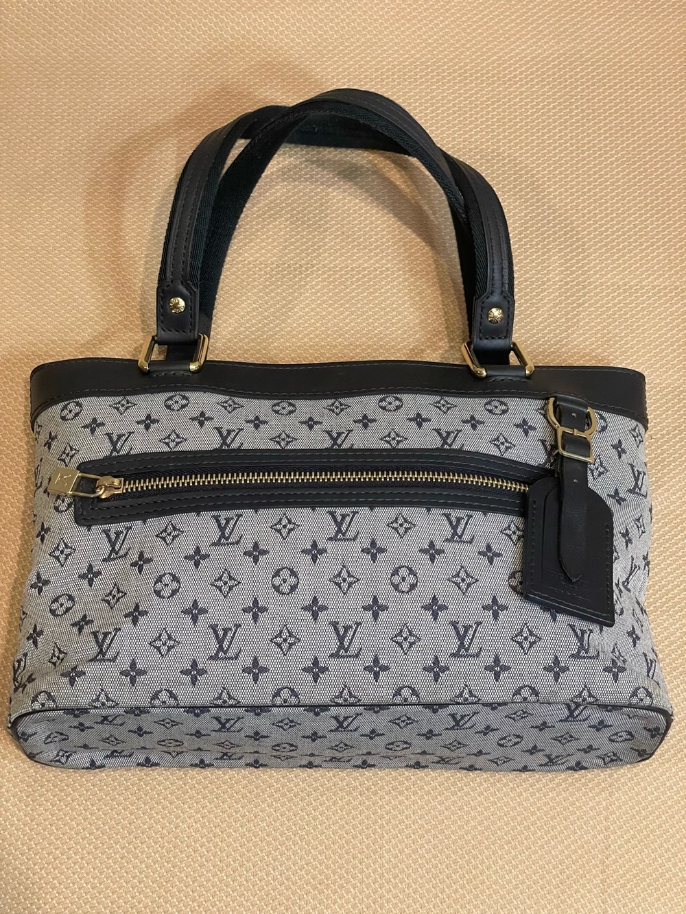 Louis Vuitton Lucille PM Bleu Monogram Mini Canvas Tote Bag France Vintage - Picture 3 of 16